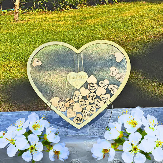 Wedding Guest Book Heart Shape - Drop-in Design