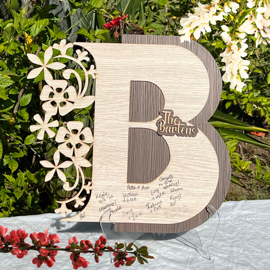 Wedding Guest Book Letter Monogram