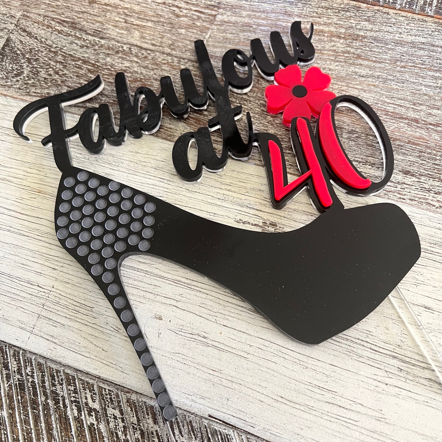 40th Birthday Cake Topper Multicolor