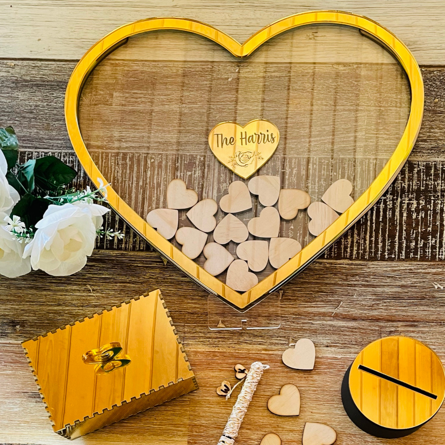 Wedding Guest Book Heart Shape - Drop-in Design
