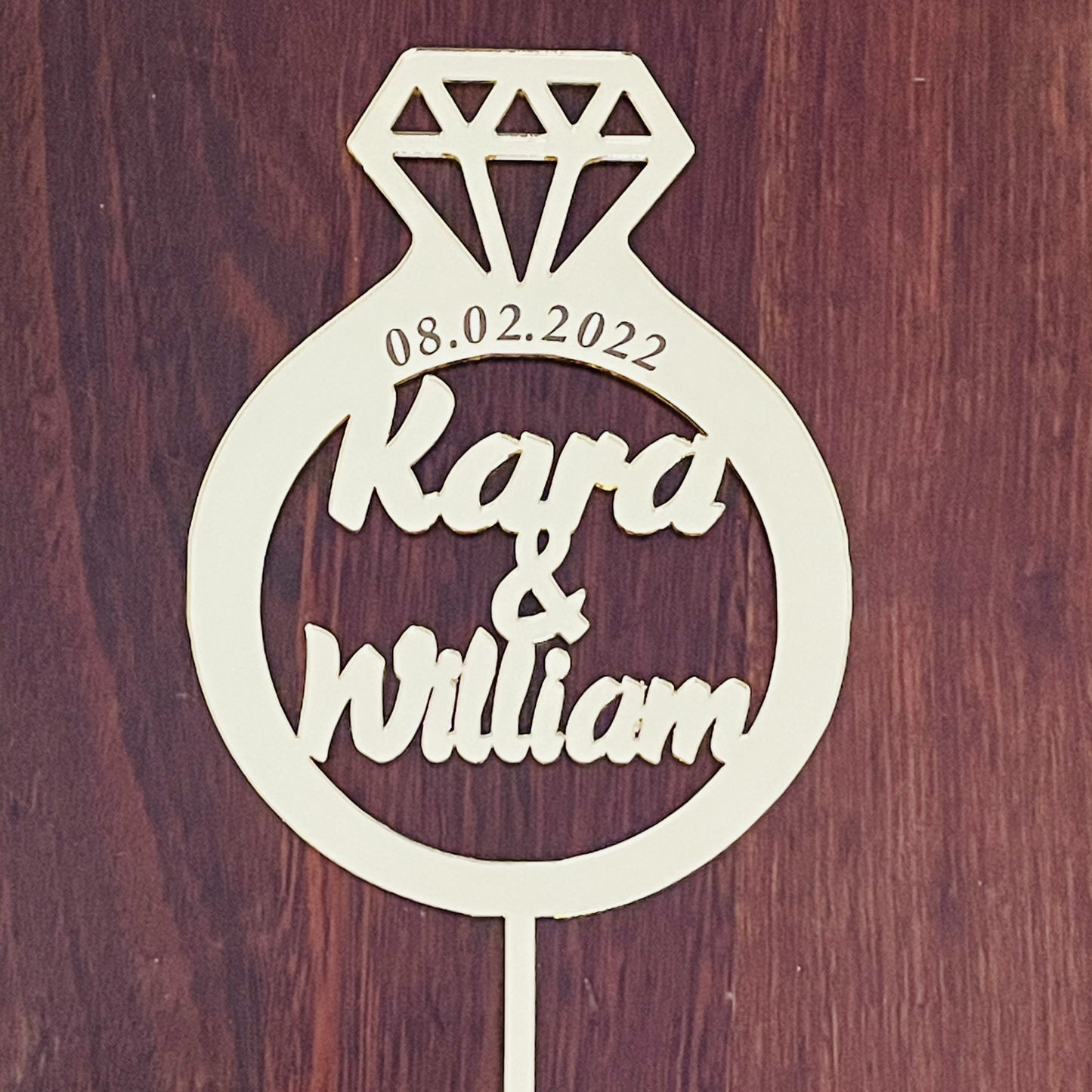 Engagement Ring Cake Topper