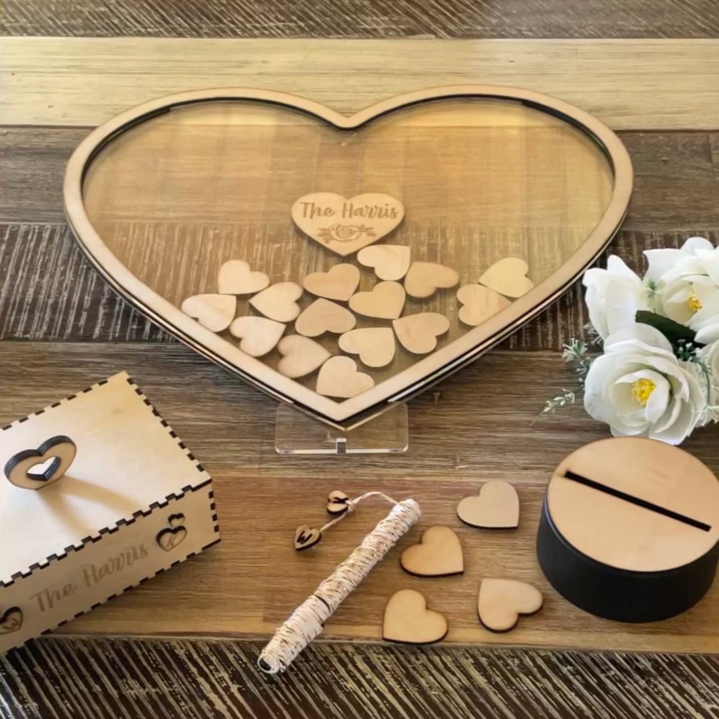 Wedding Guest Book Heart Shape - Drop-in Design
