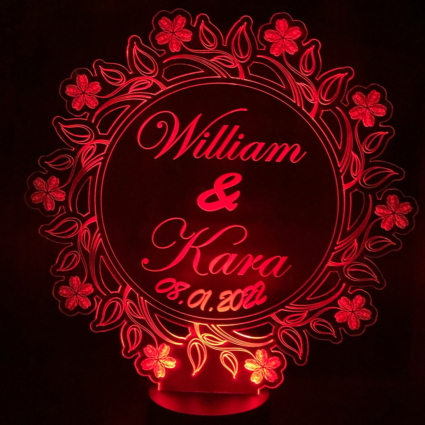 Unique Floral Multicolour Love LED Lamp
