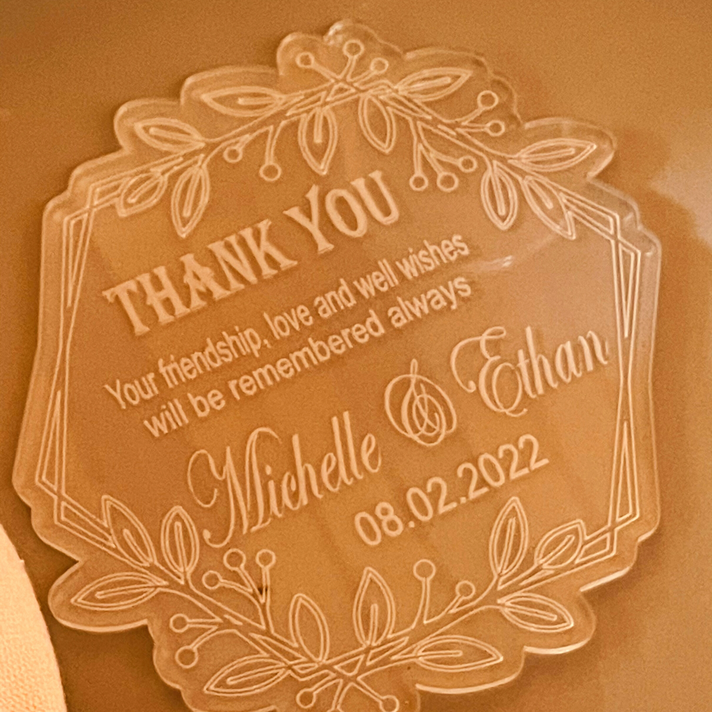 Floral Thank You Card For Wedding Decoration