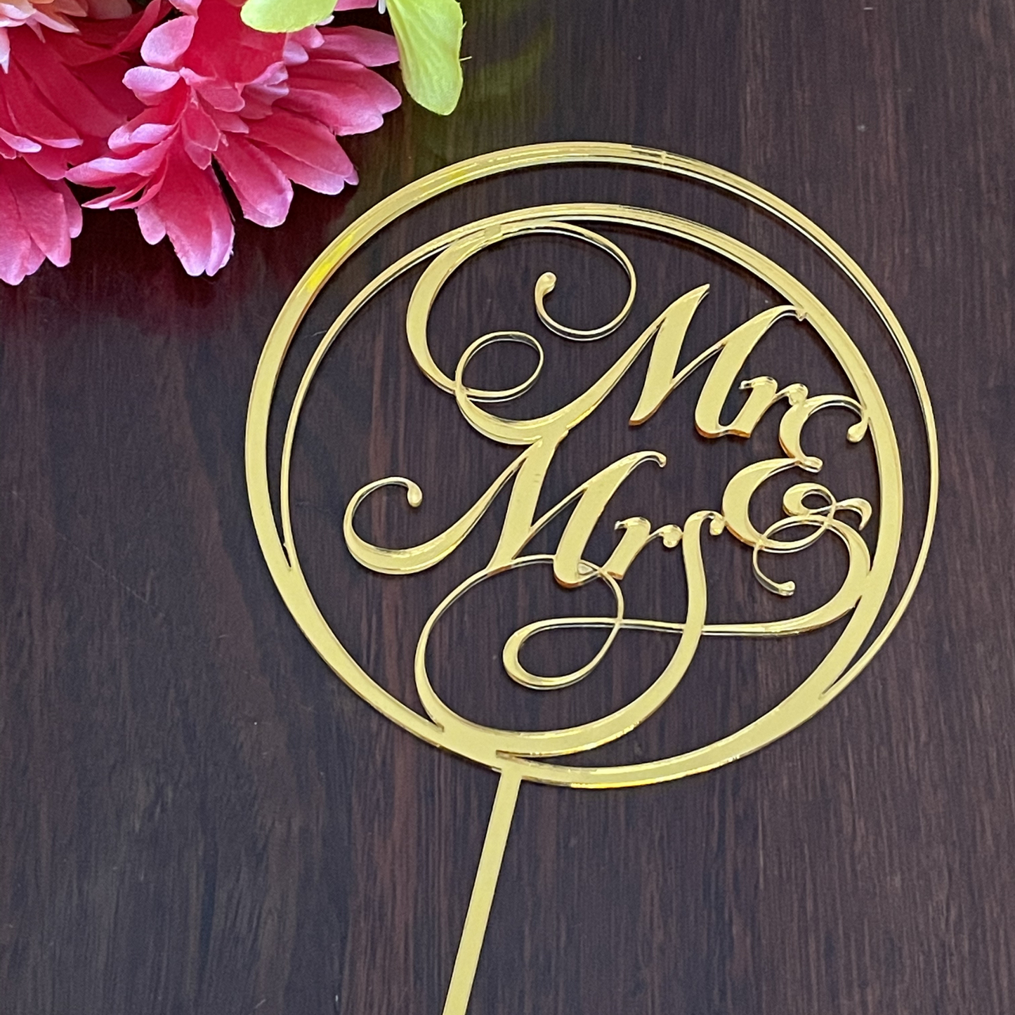 Mr and Mrs Swirl Ring Cake Topper