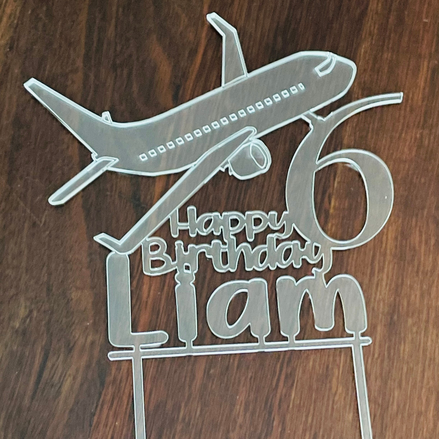Airplane Custom Happy Birthday Cake Topper