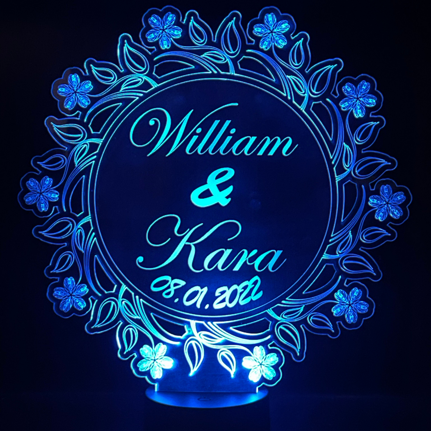 Unique Floral Multicolour Love LED Lamp