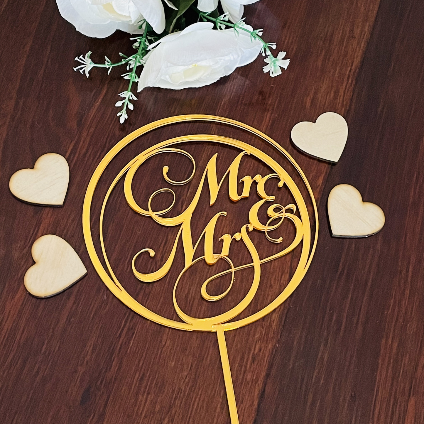 Mr and Mrs Swirl Ring Cake Topper