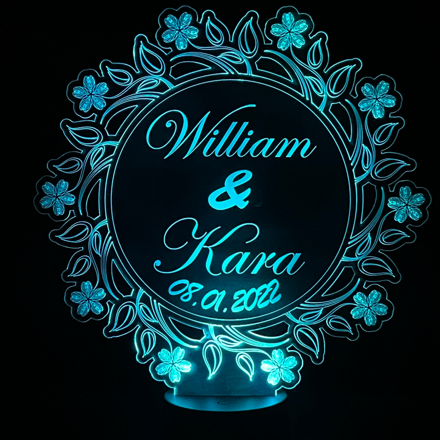 Unique Floral Multicolour Love LED Lamp