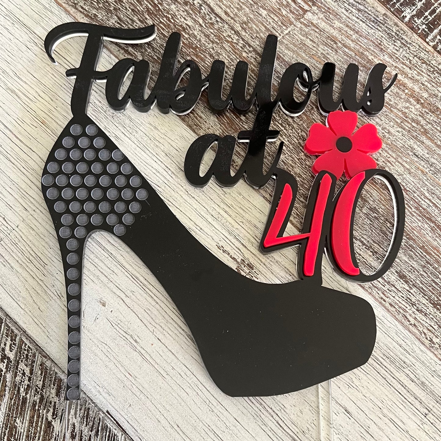 40th Birthday Cake Topper Multicolor
