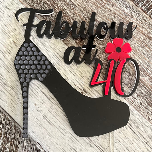 40th Birthday Cake Topper Multicolor
