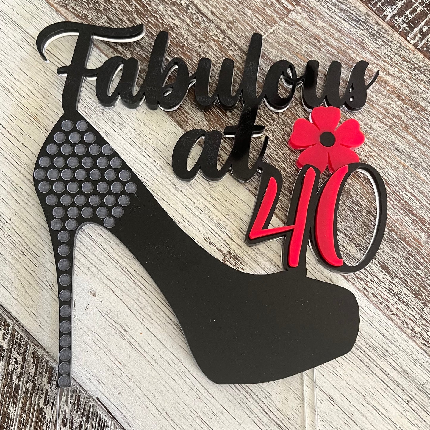40th Birthday Cake Topper Multicolor