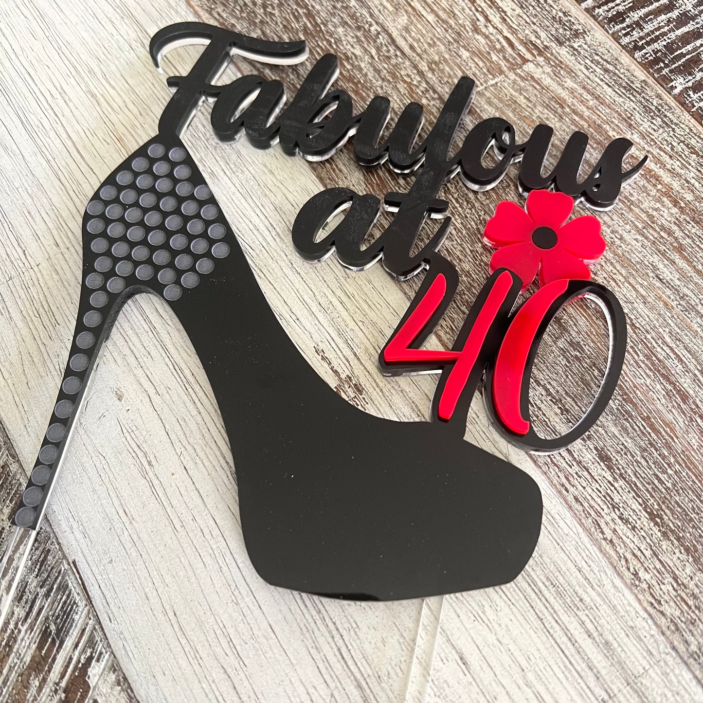 40th Birthday Cake Topper Multicolor