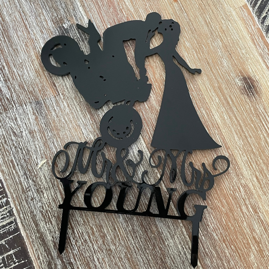 Mr and Mrs Bike Cake Topper