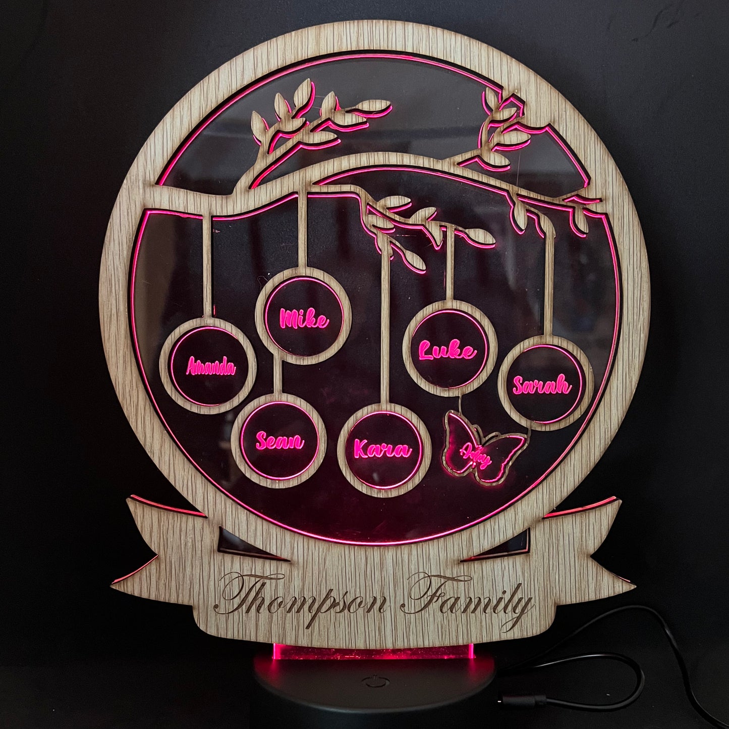 Customized Family Tree LED Lamp Gift - Personalized Gift Idea