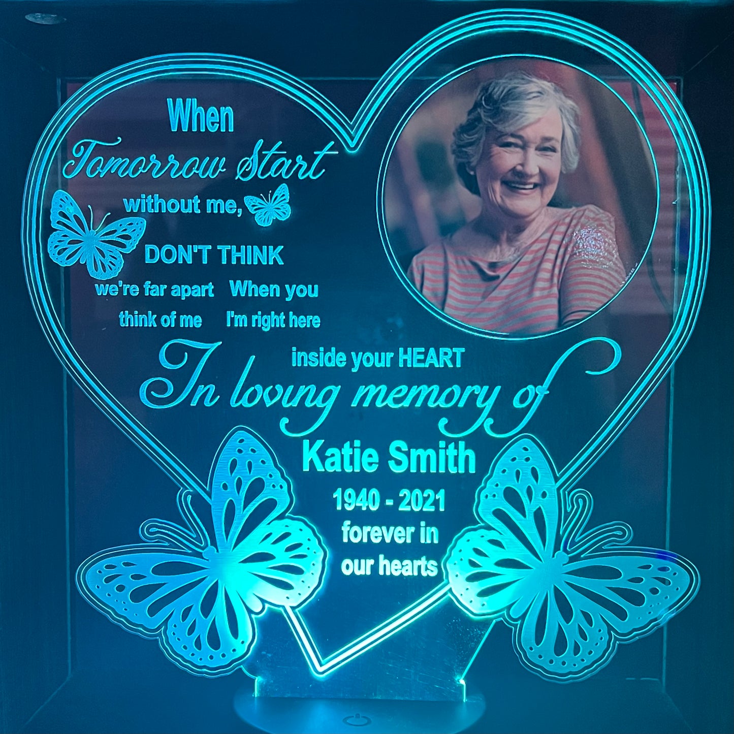 Always In Our Hearts Memorial LED Lamp