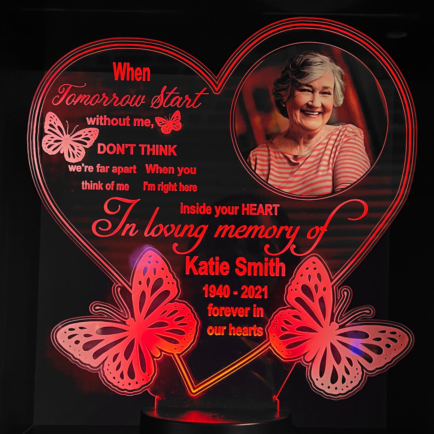 Always In Our Hearts Memorial LED Lamp