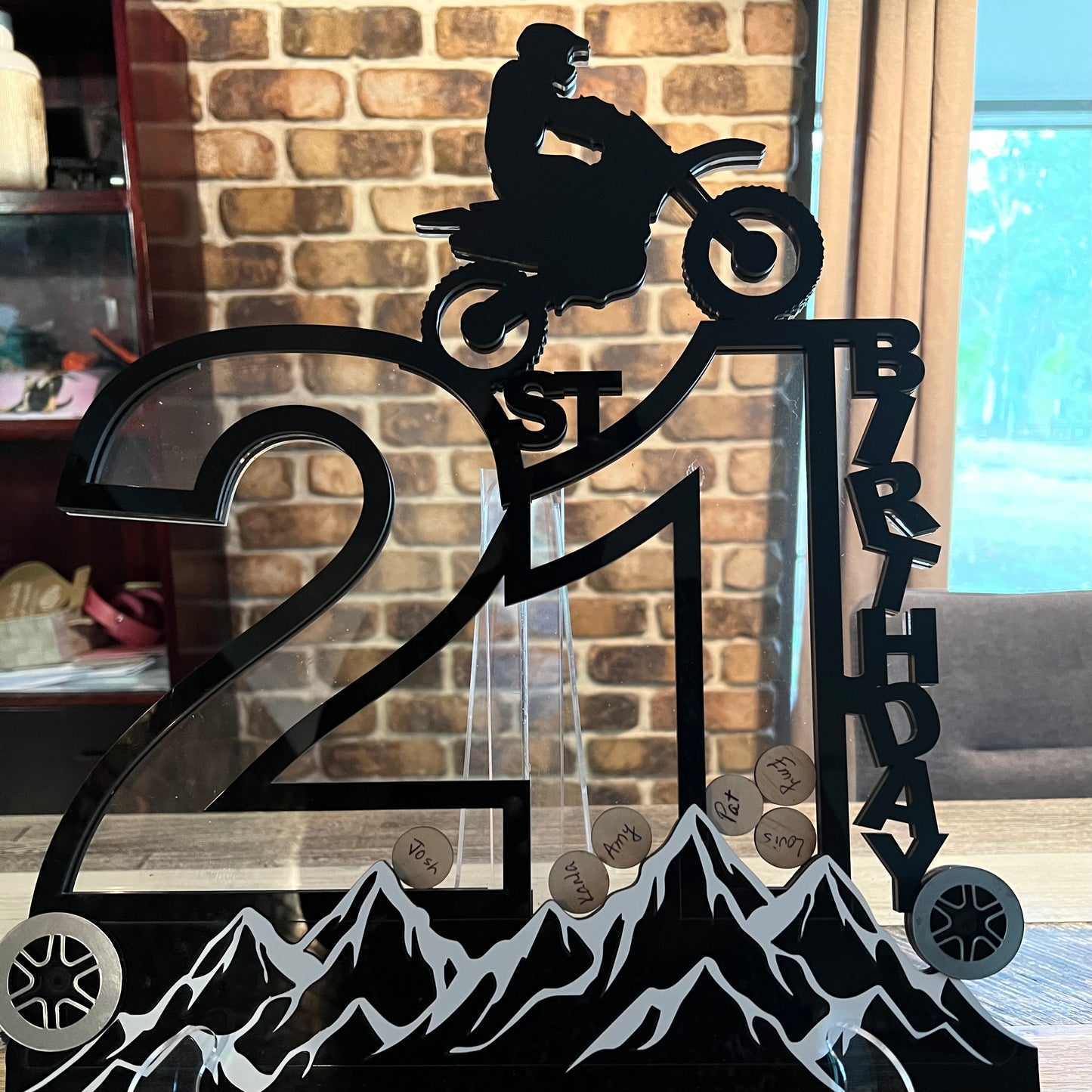 Happy 21st Birthday Guest Book Motocross Theme