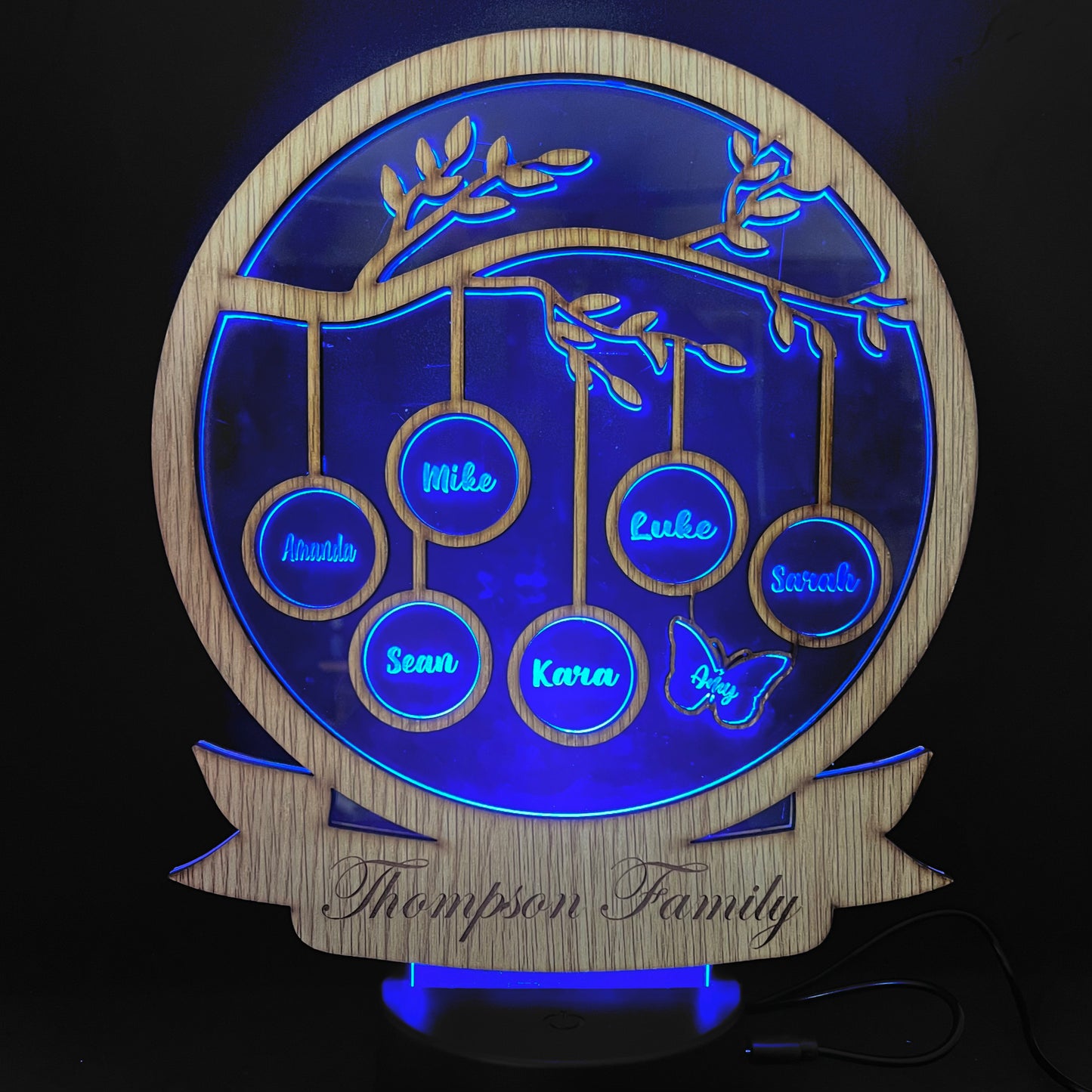 Customized Family Tree LED Lamp Gift - Personalized Gift Idea