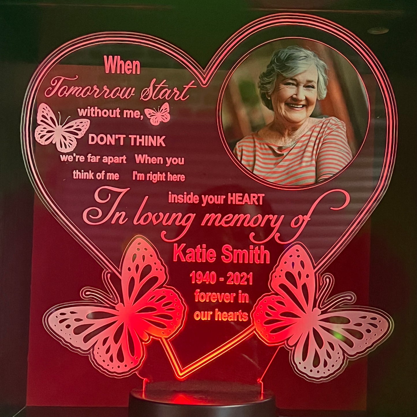 Always In Our Hearts Memorial LED Lamp