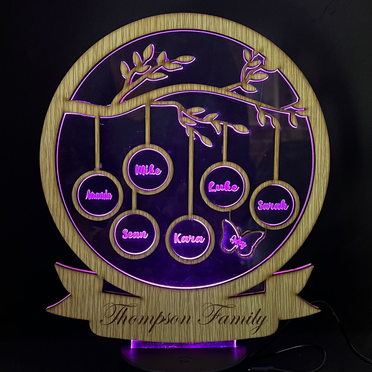 Customized Family Tree LED Lamp Gift - Personalized Gift Idea