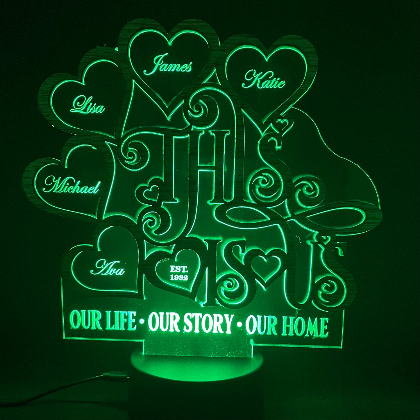 Custom Family Tree Gift LED Lamp - Personalized Gift Idea
