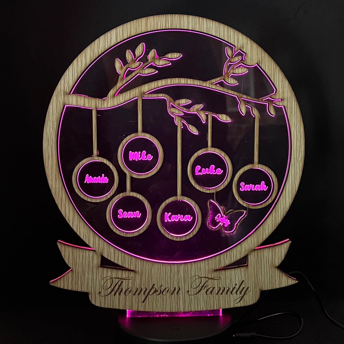 Customized Family Tree LED Lamp Gift - Personalized Gift Idea