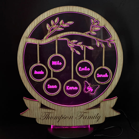 Customized Family Tree LED Lamp Gift - Personalized Gift Idea