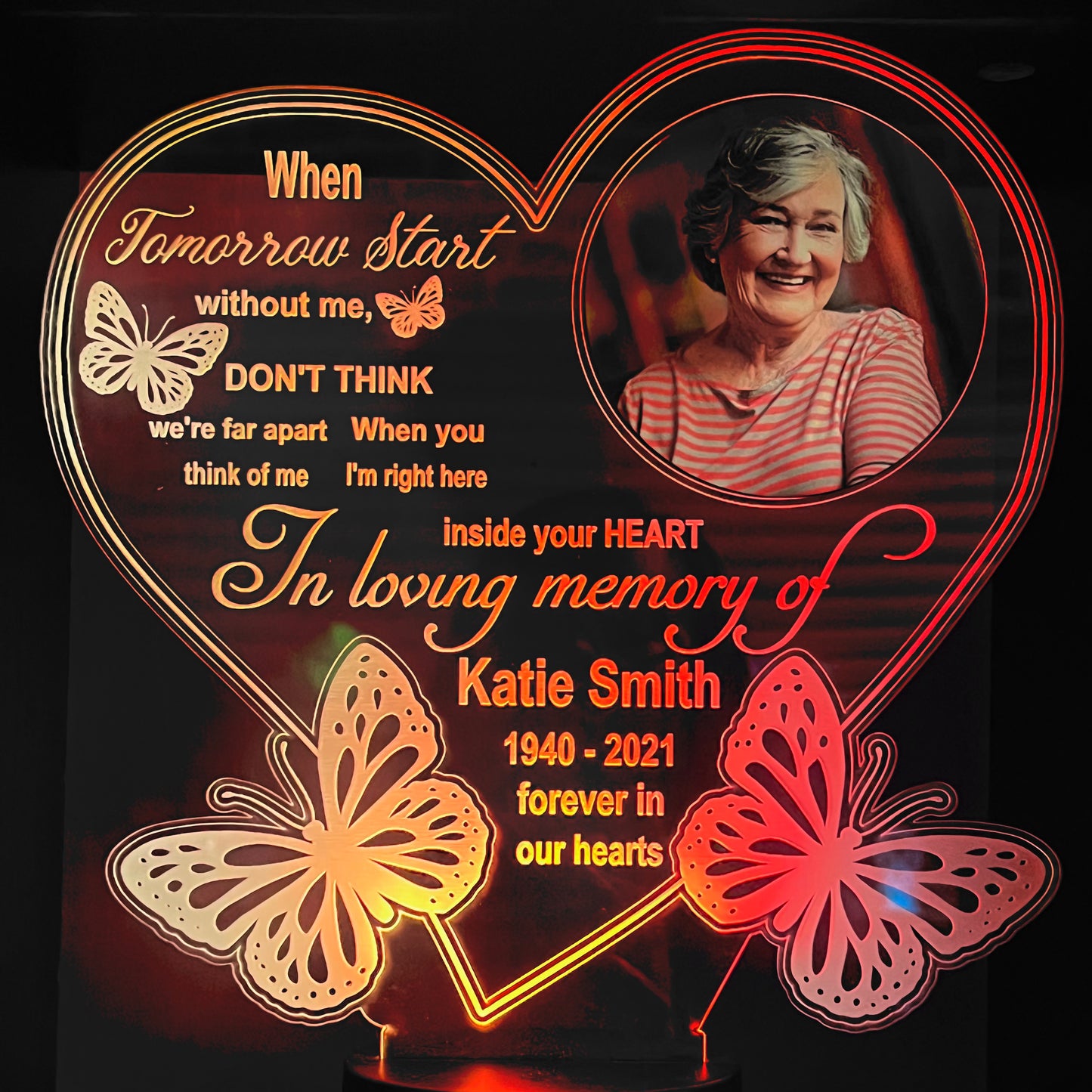 Always In Our Hearts Memorial LED Lamp