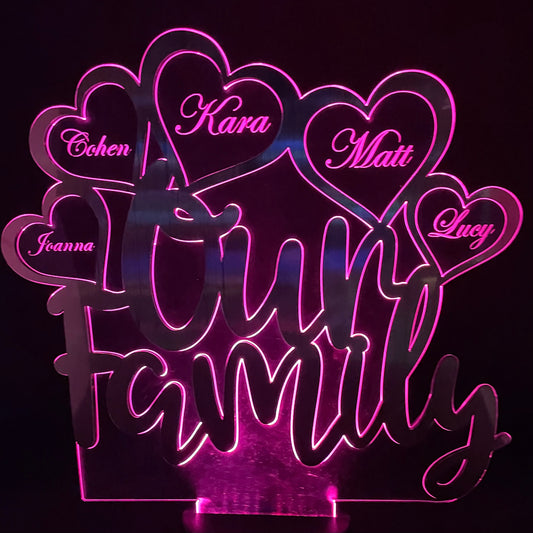 Personalised Family Tree LED Lamp - Personalized Gift Idea