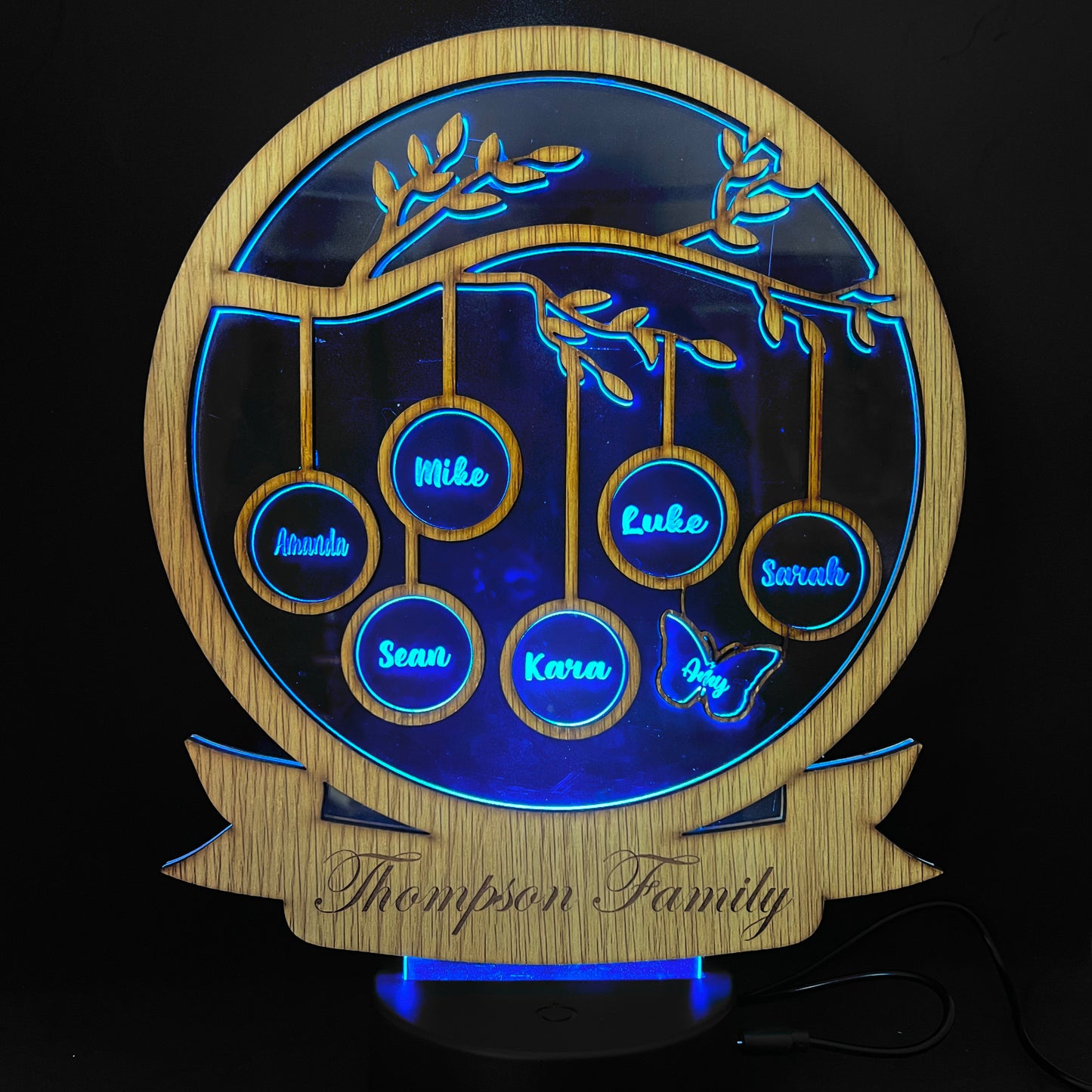 Customized Family Tree LED Lamp Gift - Personalized Gift Idea