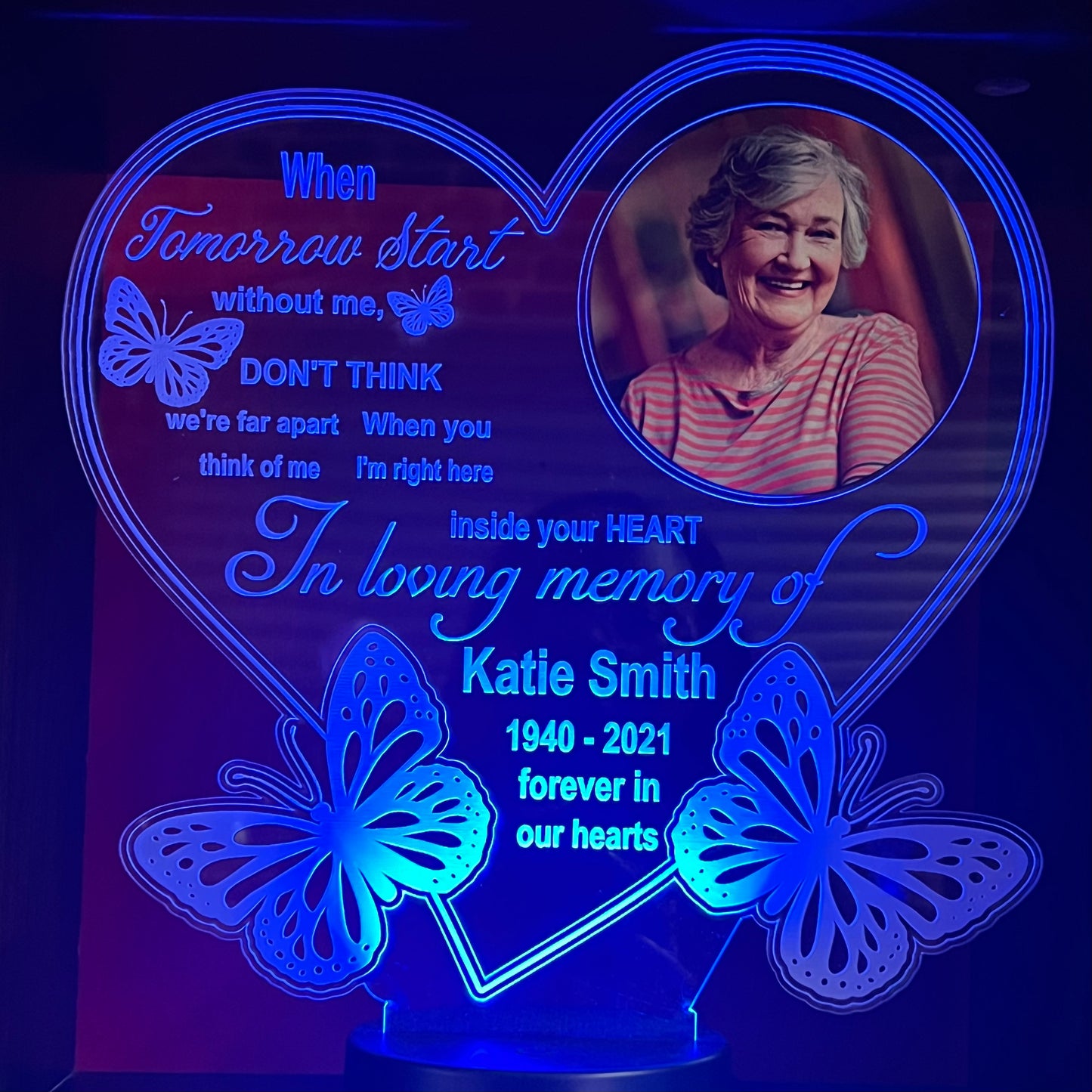 Always In Our Hearts Memorial LED Lamp