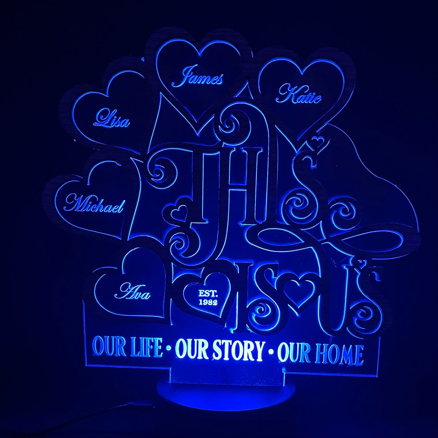 Custom Family Tree Gift LED Lamp - Personalized Gift Idea