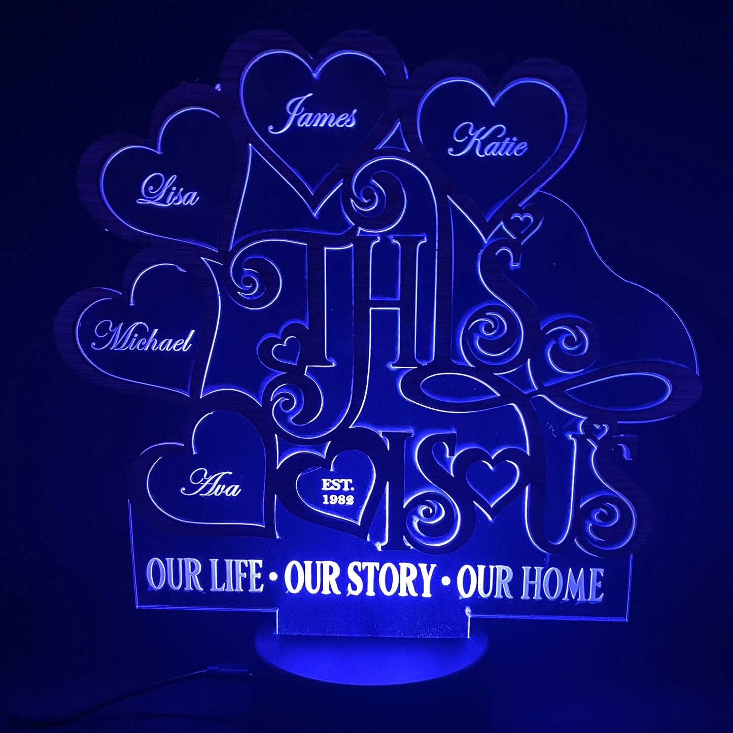 Custom Family Tree Gift LED Lamp - Personalized Gift Idea