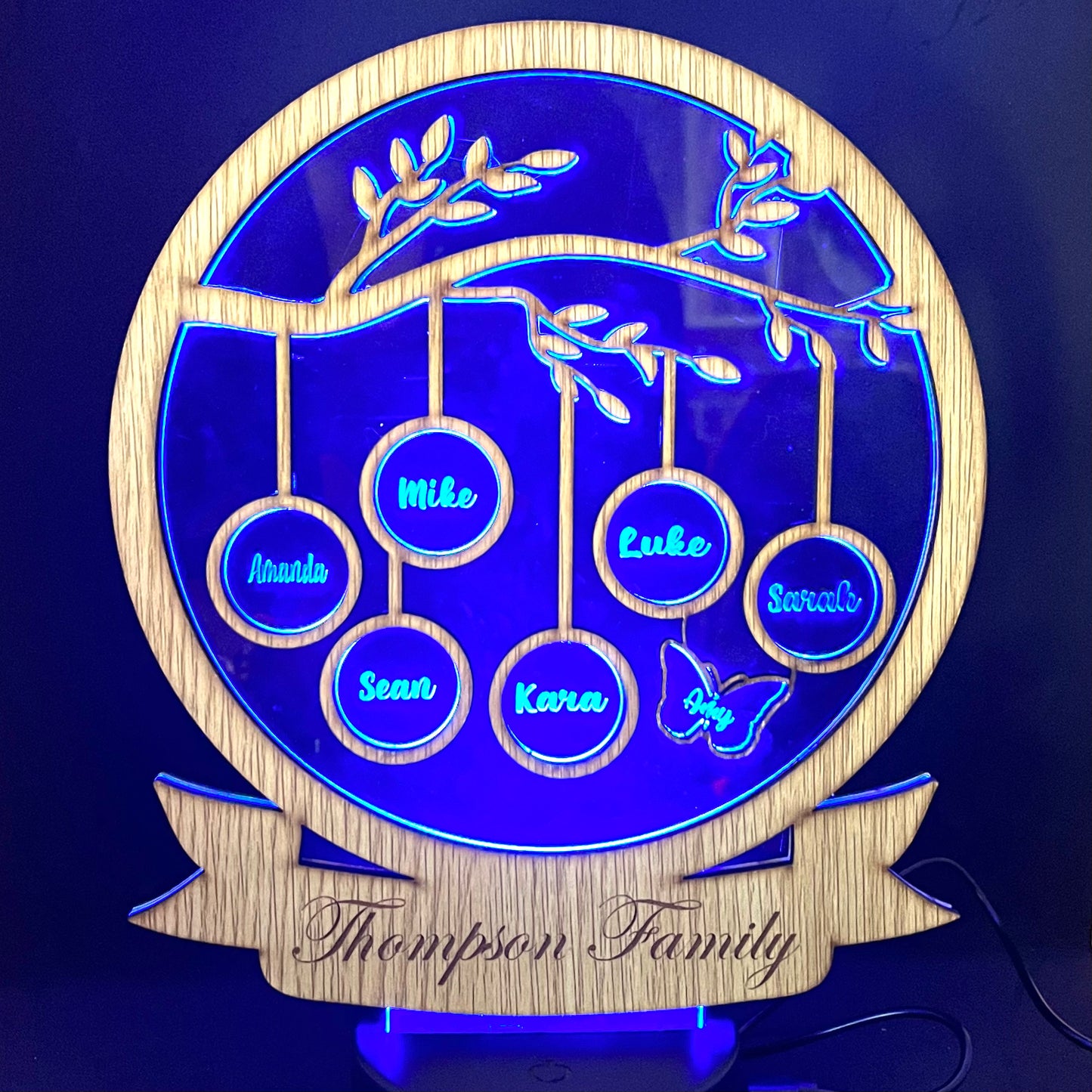 Customized Family Tree LED Lamp Gift - Personalized Gift Idea