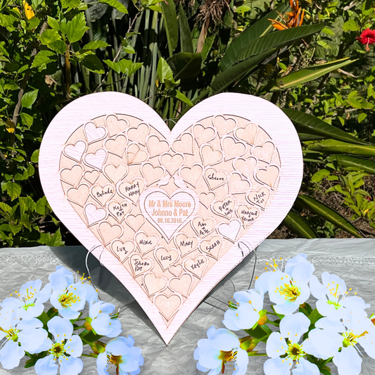 Heart Wedding Guest Book With Sticky Background - Perfect Wedding Accessory