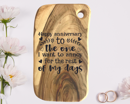 Engraved Aromatic Wooden Board-Happy Anniversary To The One