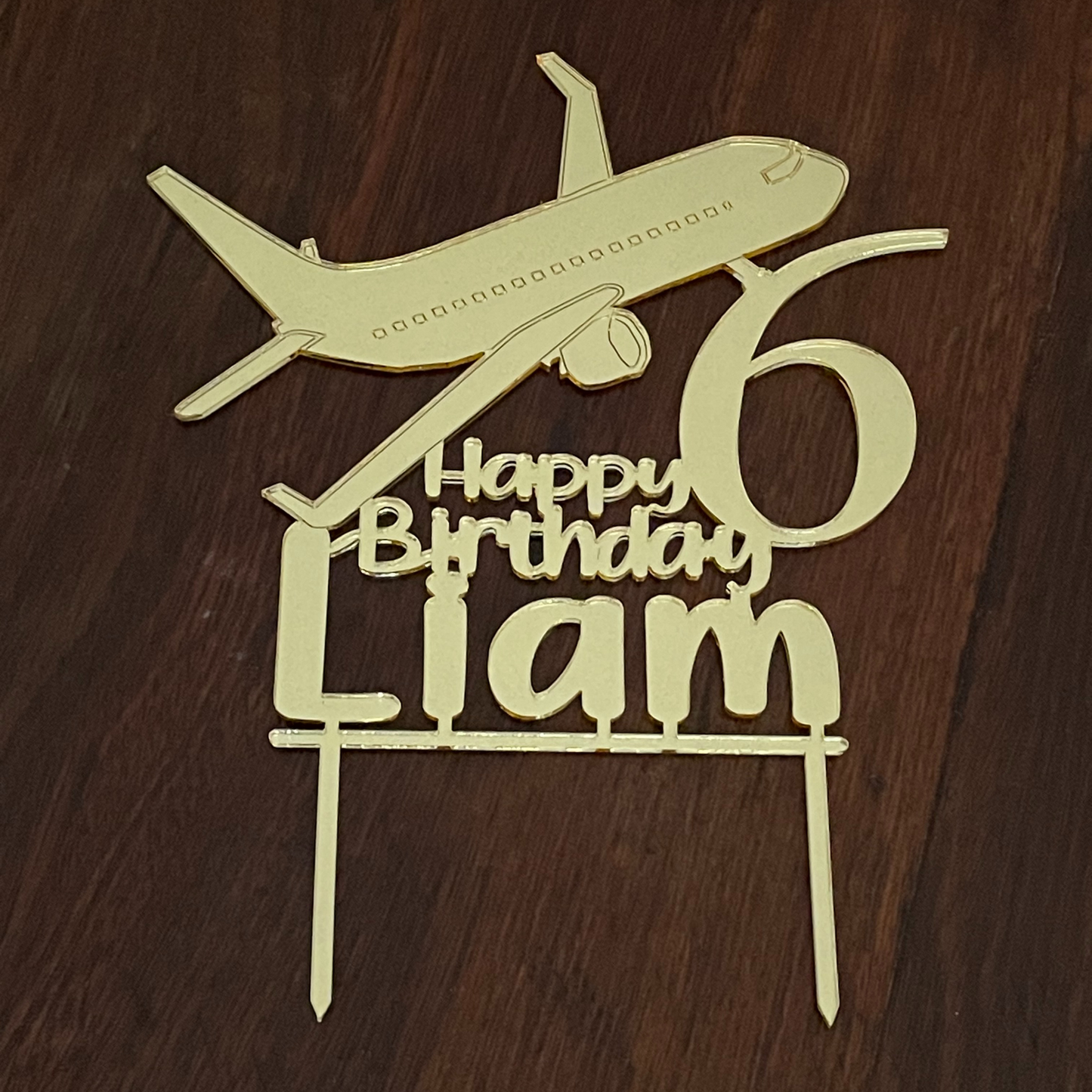 Airplane Custom Happy Birthday Cake Topper