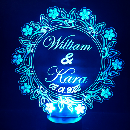 Unique Floral Multicolour Love LED Lamp