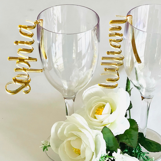 Wedding Day Decoration Name Hangers for Glasses