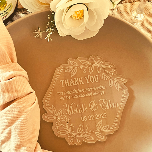 Floral Thank You Card For Wedding Decoration