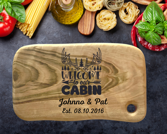Engraved Aromatic Wooden Board - Welcome To Our Cabin