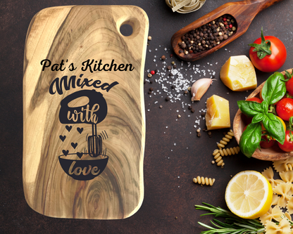 Engraved Aromatic Wooden Board - Kitchen Mixed With Love