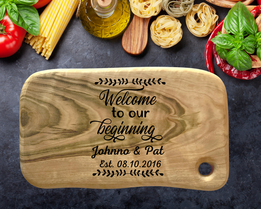 Engraved Aromatic Wooden Board - Welcome To Our Beginning