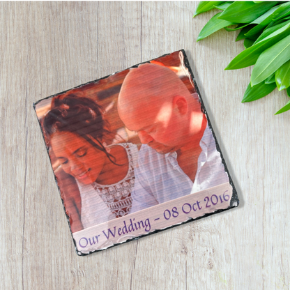 Wedding Portrait On Slate Stone With Stand