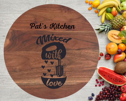 Engraved Aromatic Wooden Board - Kitchen Mixed With Love