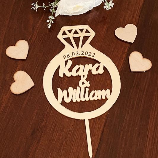 Engagement Ring Cake Topper