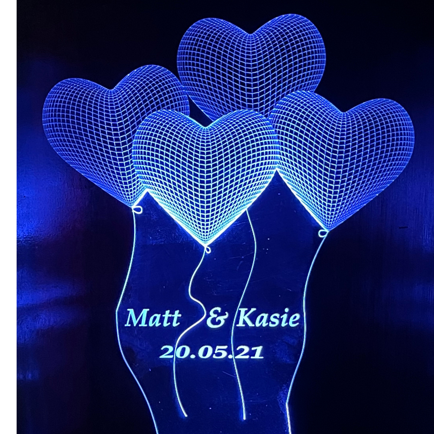 3D Hearts LED Lamp For Weddings, Anniversary, Engagement