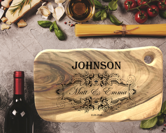 Engraved Wooden Board Aromatic - Family Names Vintage Frame