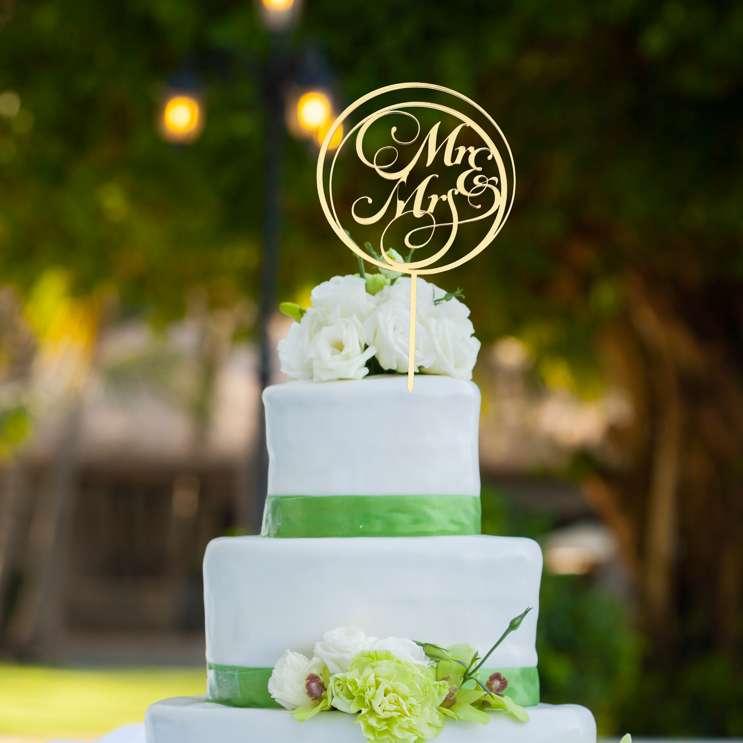 Mr and Mrs Swirl Ring Cake Topper